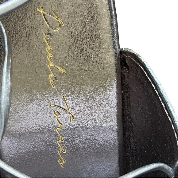 Paula Torres Metallic Espadrille Platform Wedge Sandal Silver Size 7 - Picture 12 of 13